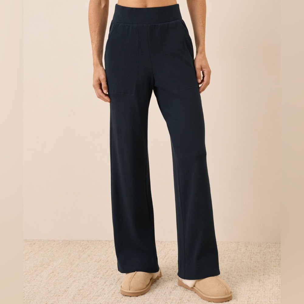 NWT Pact Organic Easy Rib Wide Leg Lounge Pant - Size Small